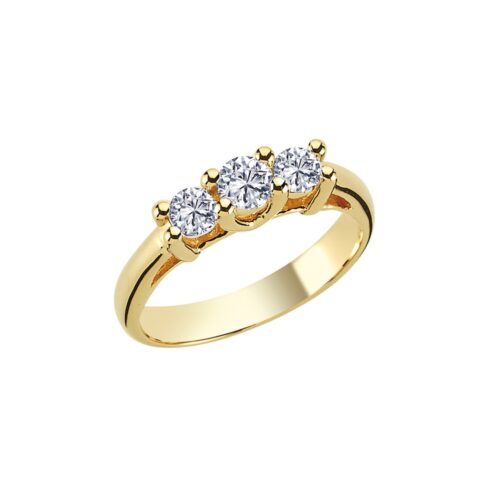 Nuran Tria ring i 14 karat guld med 0.27ct. brillantslebet diamant