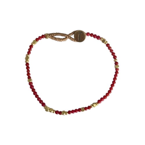 Ibu Jewels Lulu Liv armbånd i Red Jade