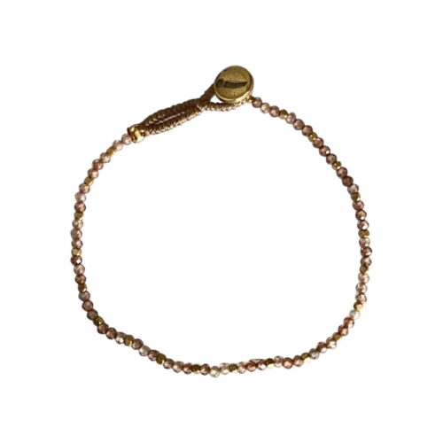 Ibu Jewels Lulu Stone Dot armbånd med champagne quartz